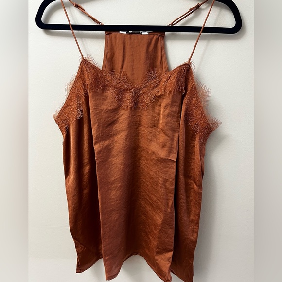 NINE WEST 🆕 Satin Cami with Lace Trim Size Medium - Picture 1 of 6